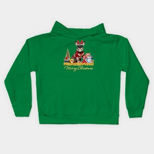 Merry Christmas Schnauzer Kids Hoodie